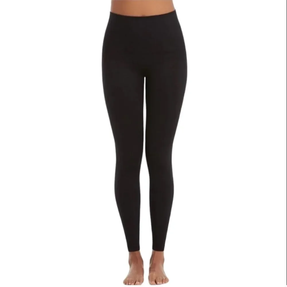 SPANX Black Look-At-Me Leggings Size Large - Picture 1 of 14